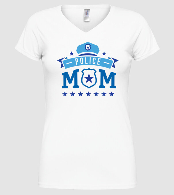 Mamă Polițist model alb pe tricou