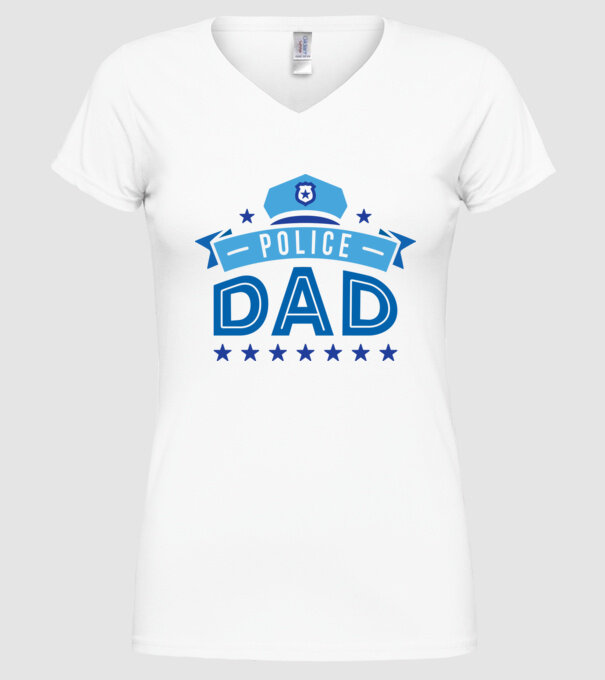 Tată Polițist model alb pe tricou