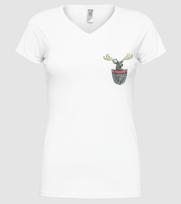 buzunar ren model alb pe tricou