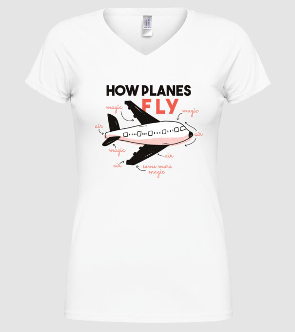 Descriere zbor model alb pe tricou