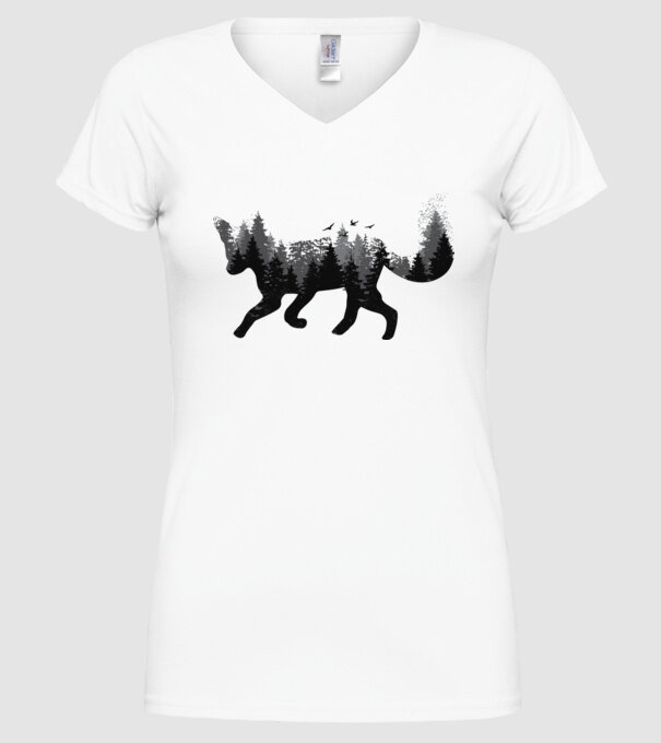 Vulpe pădure Natură model alb pe tricou