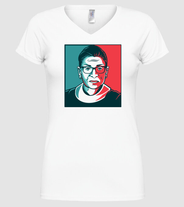 Ruth Bader Ginsburg model alb pe tricou