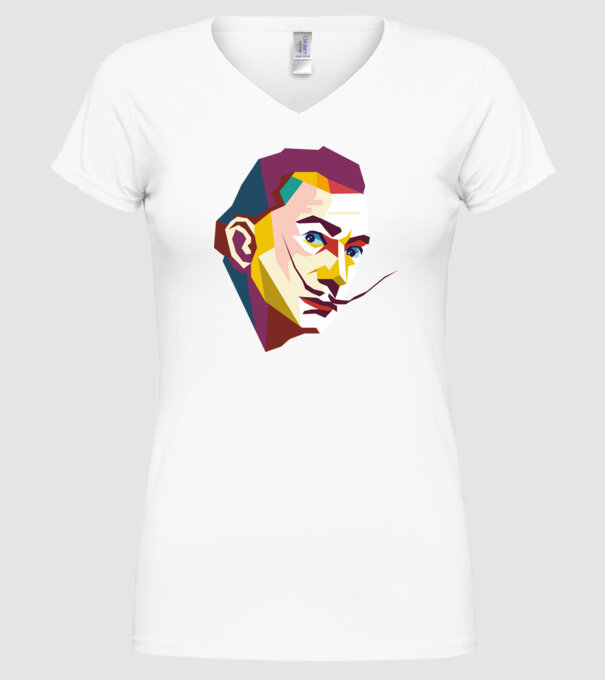 Salvador Dali abstract model alb pe tricou