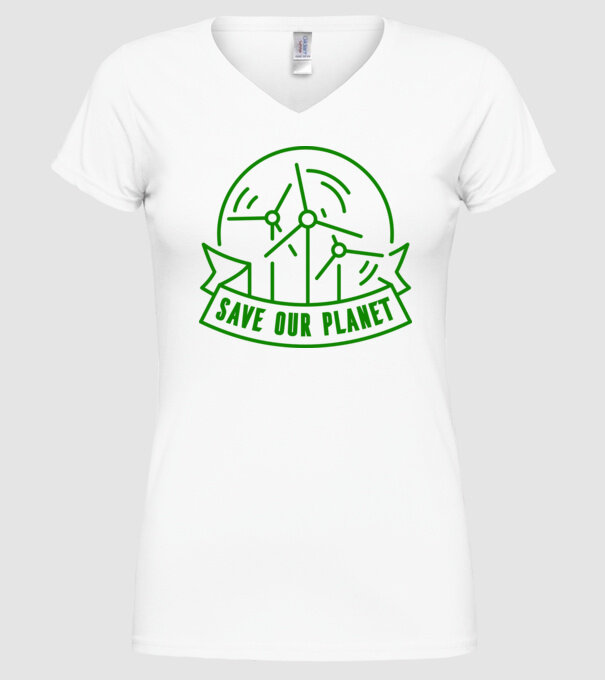 Save Our Planet - Ziua Pământului model alb pe tricou