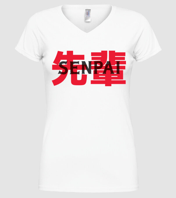 Senpai model alb pe tricou
