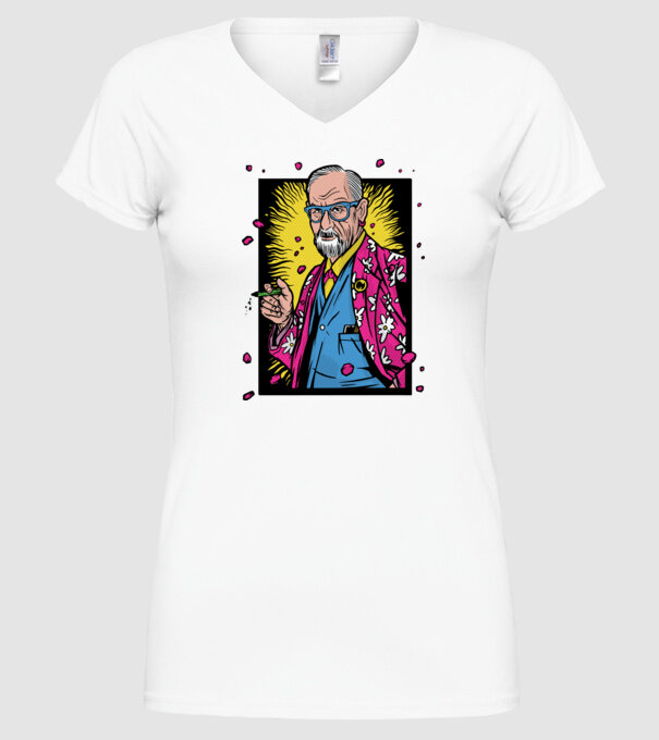 Sigmund Freud Filozof model alb pe tricou