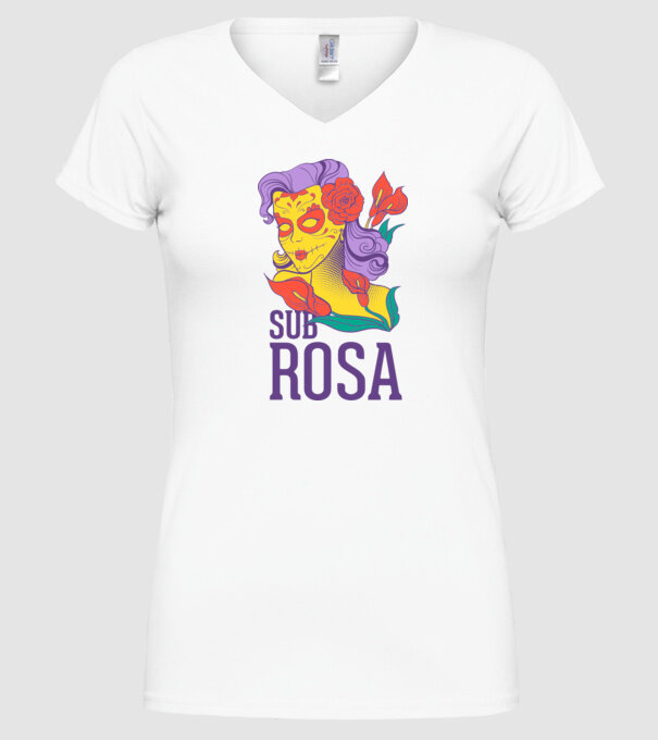 Sub Rosa model alb pe tricou
