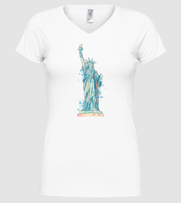Statuia Libertății model alb pe tricou