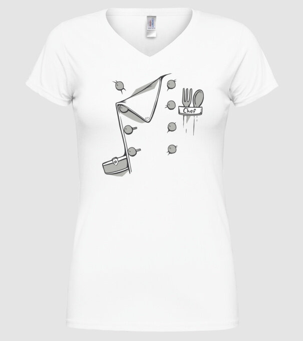 Costum bucătar model alb pe tricou