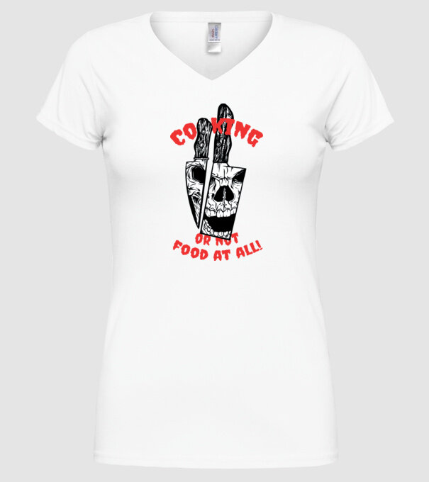 Cuțite de bucătar model alb pe tricou