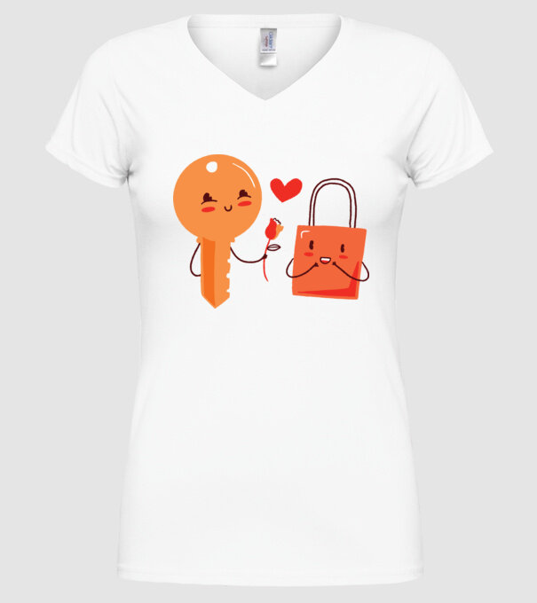 Lacăt Dragoste model alb pe tricou