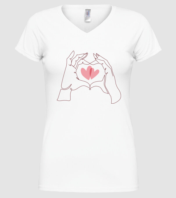 Dragoste Valentine inimă model alb pe tricou
