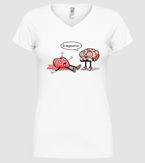 Inimă frântă - Terapie creier vs inimă model alb pe tricou