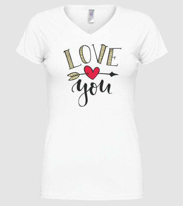 'Te iubesc tricou pentru Valentine''s Day' model alb pe tricou