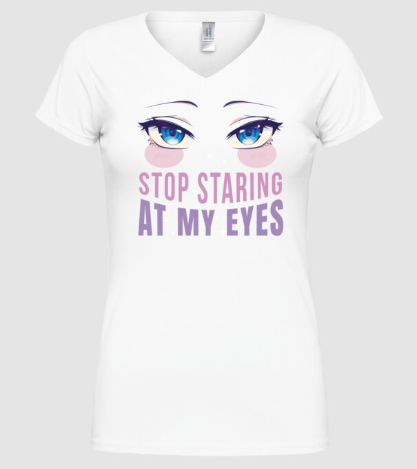 Ochi sexy Anime model alb pe tricou