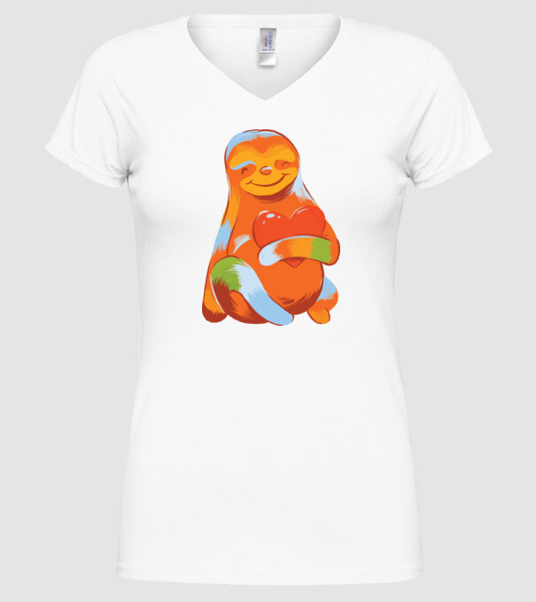 Leneș colorat model alb pe tricou