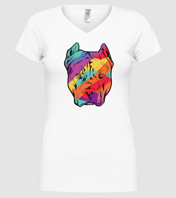 Cap colorat Pitbull model alb pe tricou