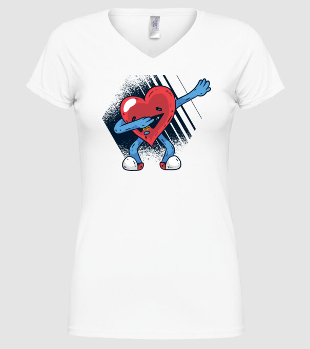 'Inimă DAB Floss Heart tricou amuzant pentru Valentine''s Day' model alb pe tricou