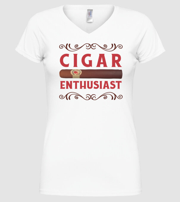 Pasionat de trabucuri model alb pe tricou