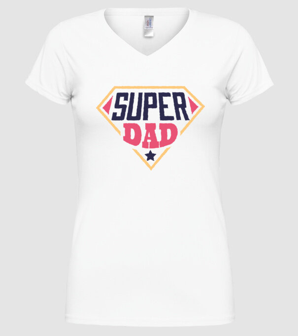 Super Tata model alb pe tricou
