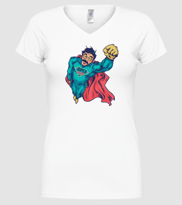Super Tata model alb pe tricou