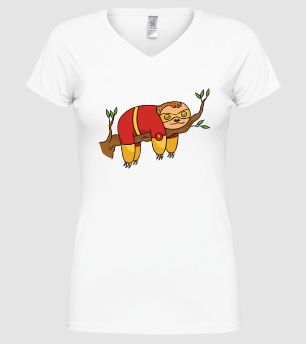 Leneș supererou model alb pe tricou