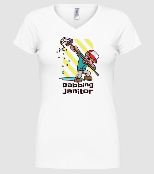 Cleaning DAB model alb pe tricou