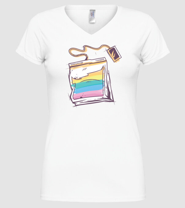 Filtru de ceai model alb pe tricou