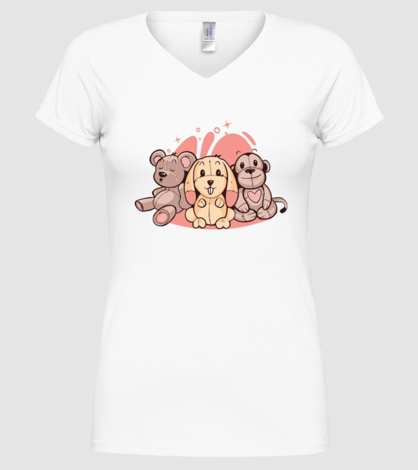 Animale Teddy model alb pe tricou