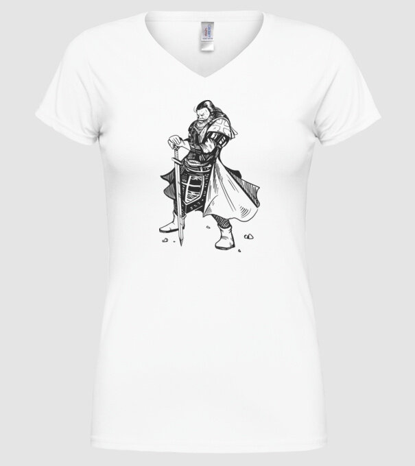 Cavaler Templier model alb pe tricou