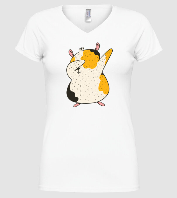 Porcușor de Guineea model alb pe tricou