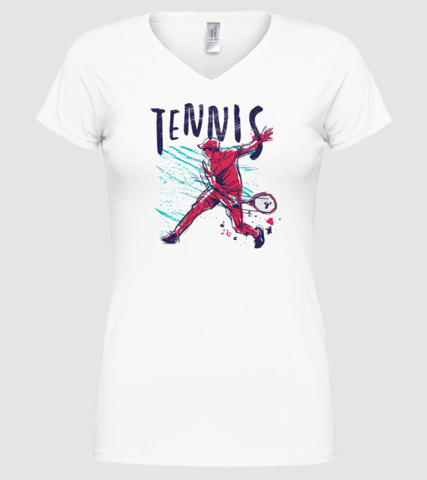 Tennis model alb pe tricou