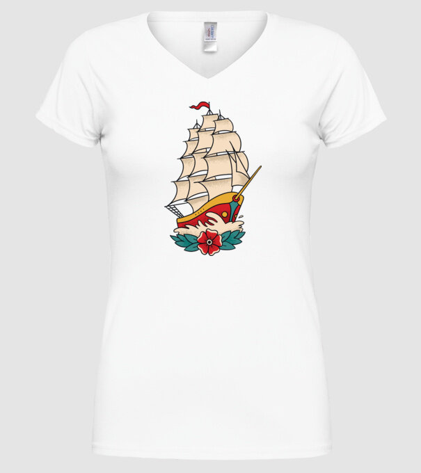 Vapor Tatuaj model alb pe tricou