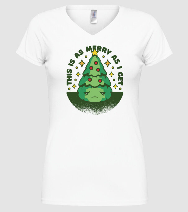 This is as merry as i get tricou Crăciun model alb pe tricou