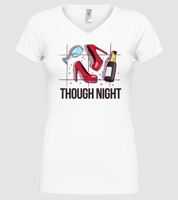 Though Night - seară grea model alb pe tricou