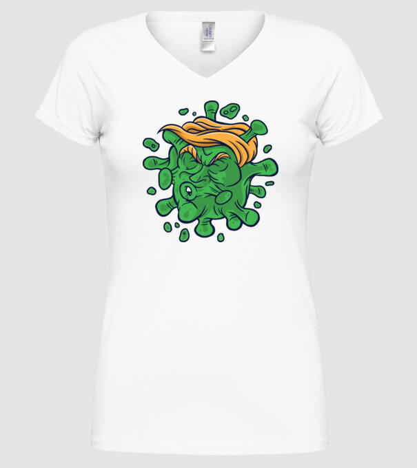 Covid Trump model alb pe tricou