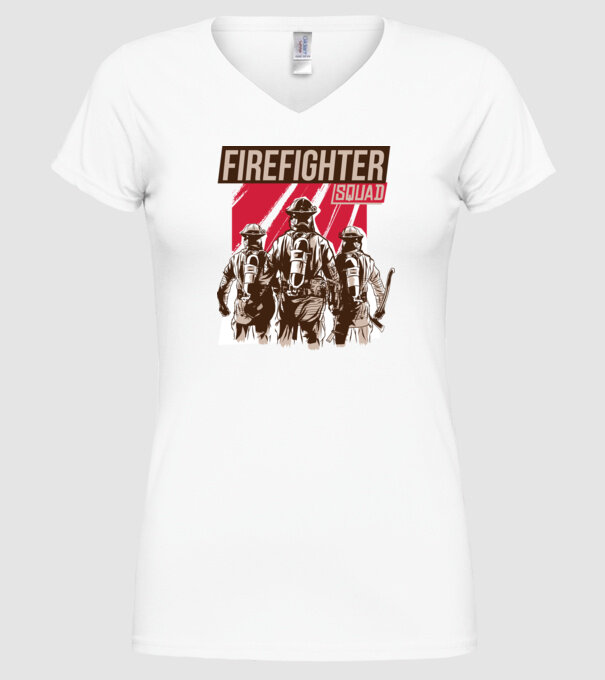 Unitate de pompieri model alb pe tricou