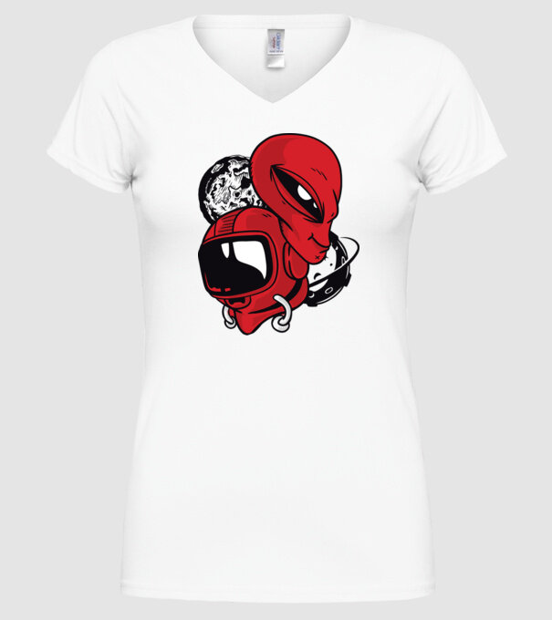 OZN Astronaut model alb pe tricou