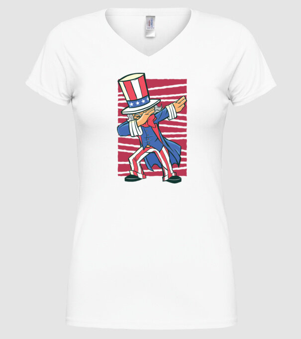 Uncle Sam DAB model alb pe tricou
