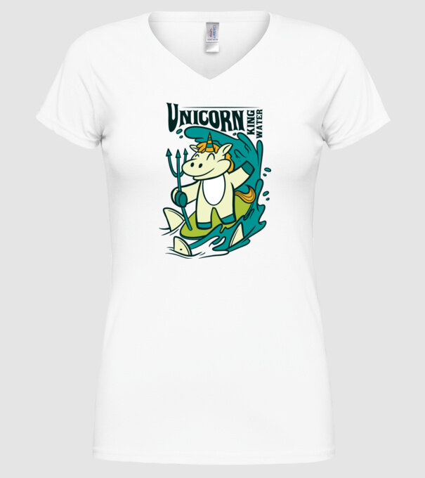 Unicorn regele apelor model alb pe tricou