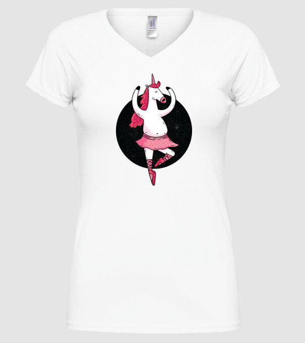 Unicorn Balet model alb pe tricou