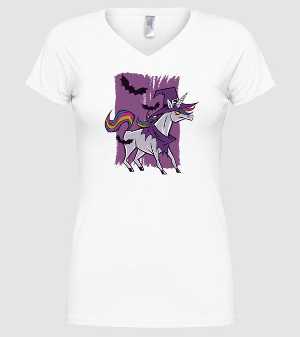 Unicorn vrăjitoare model alb pe tricou