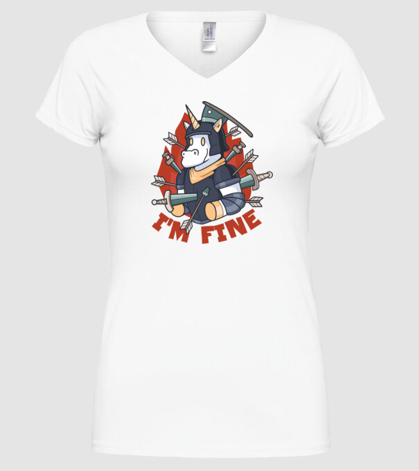 Cavaler Unicorn model alb pe tricou