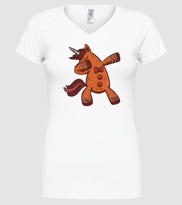 Unicorn turtă dulce DAB model alb pe tricou