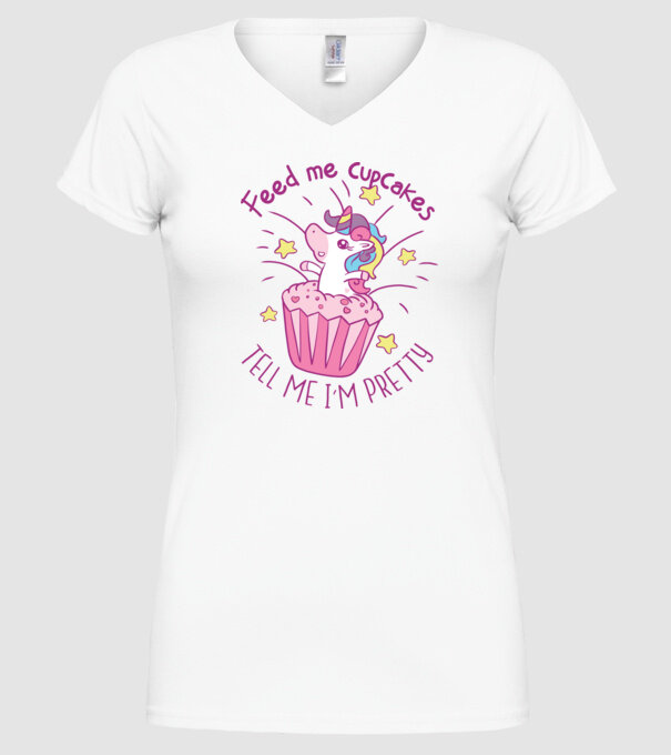 Unicorn Muffin model alb pe tricou