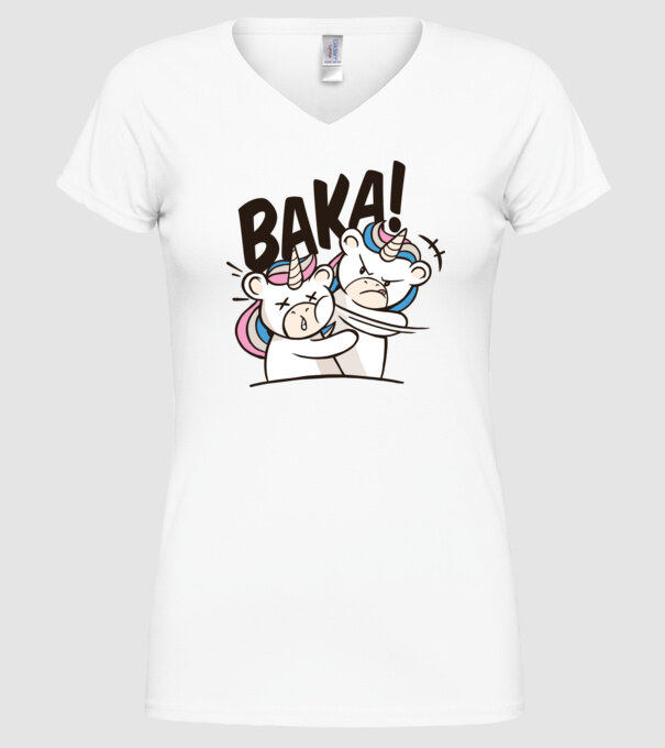 Unicorn palmă model alb pe tricou
