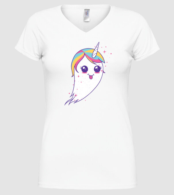 Unicorn Fantoma model alb pe tricou