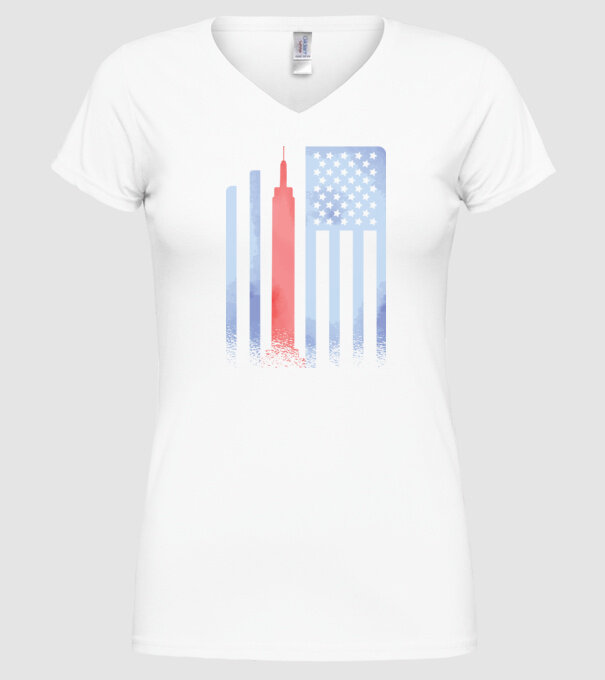 Usa Empire State Building model alb pe tricou