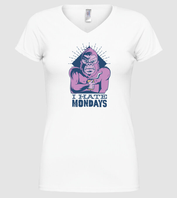 Urăsc zilele de luni model alb pe tricou
