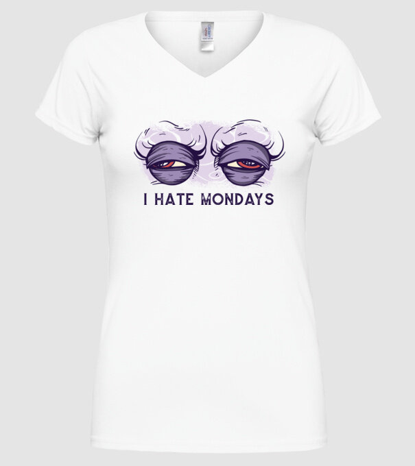 Urăsc zilele de luni model alb pe tricou